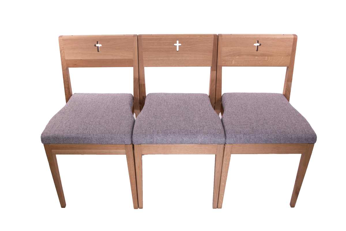 connectable upholstered Church chairs ZOE - wooden