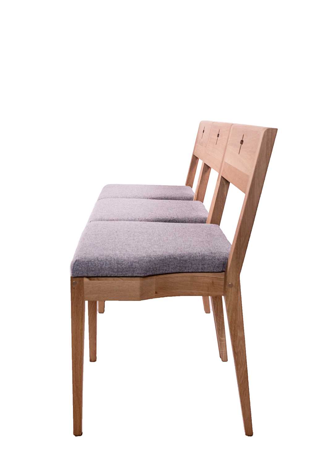 upholstered church chairs - modern bench seating for churches. Made in Slovakia.